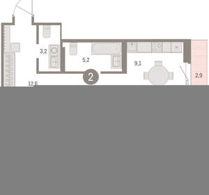 2-к квартира, вторичка, 71м2, 5/15 этаж