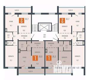 2-к квартира, вторичка, 52м2, 2/10 этаж