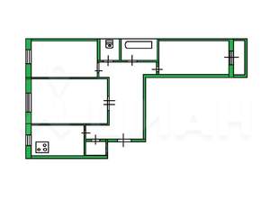 3-к квартира, вторичка, 64м2, 4/9 этаж