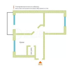2-к квартира, вторичка, 44м2, 4/5 этаж