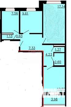 3-к квартира, вторичка, 63м2, 1/9 этаж
