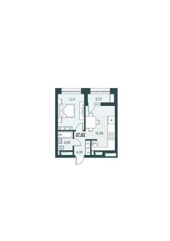 1-к квартира, вторичка, 38м2, 3/12 этаж