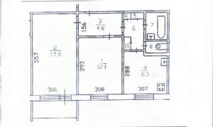 2-к квартира, вторичка, 49м2, 9/9 этаж