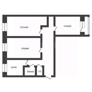 3-к квартира, вторичка, 58м2, 1/5 этаж