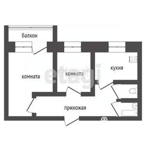 2-к квартира, вторичка, 49м2, 4/18 этаж