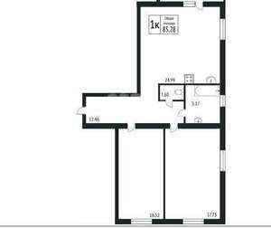 3-к квартира, вторичка, 85м2, 14/16 этаж