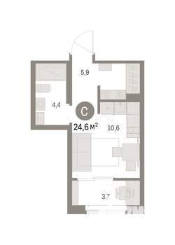 Студия квартира, вторичка, 25м2, 8/9 этаж