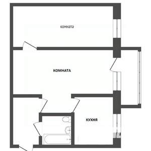 2-к квартира, вторичка, 44м2, 1/5 этаж