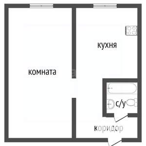 1-к квартира, вторичка, 30м2, 2/5 этаж