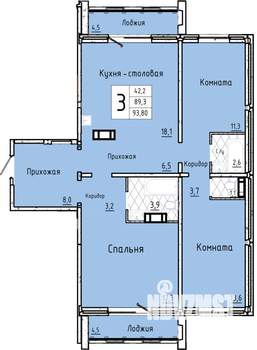 3-к квартира, строящийся дом, 94м2, 11/17 этаж