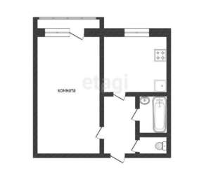 1-к квартира, вторичка, 33м2, 6/9 этаж