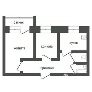 2-к квартира, вторичка, 46м2, 16/18 этаж