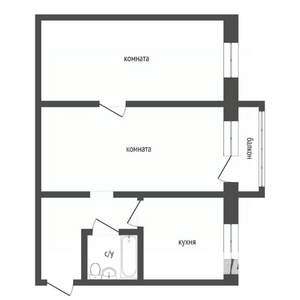 2-к квартира, вторичка, 39м2, 3/5 этаж