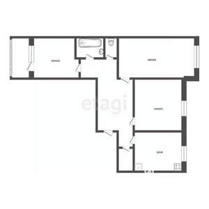 3-к квартира, вторичка, 61м2, 2/9 этаж