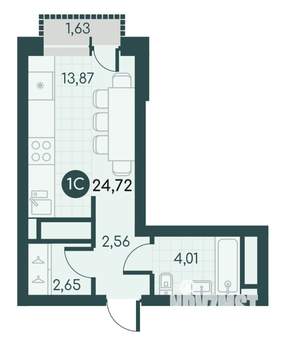 Студия квартира, вторичка, 25м2, 12/12 этаж