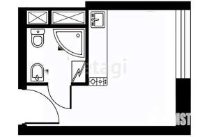 Студия квартира, вторичка, 18м2, 1/4 этаж