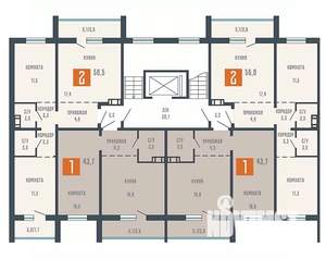 2-к квартира, вторичка, 57м2, 10/10 этаж