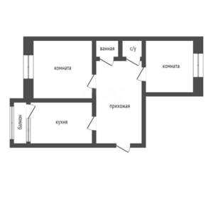 2-к квартира, вторичка, 48м2, 4/5 этаж