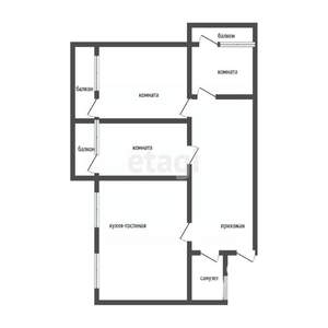 3-к квартира, вторичка, 76м2, 5/5 этаж