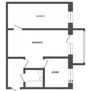 2-к квартира, вторичка, 45м2, 2/5 этаж