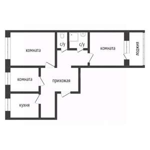 3-к квартира, вторичка, 62м2, 7/9 этаж