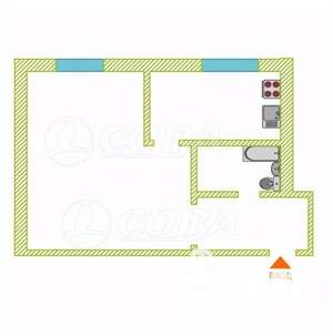 1-к квартира, вторичка, 33м2, 1/5 этаж