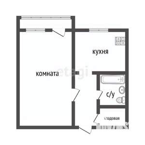 1-к квартира, вторичка, 33м2, 6/9 этаж