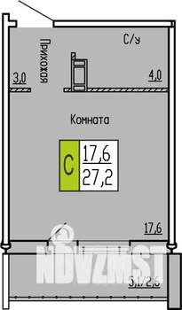 Студия квартира, строящийся дом, 27м2, 9/10 этаж