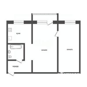 2-к квартира, вторичка, 42м2, 1/5 этаж