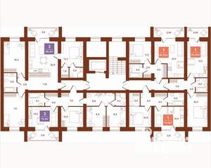 1-к квартира, строящийся дом, 46м2, 6/9 этаж