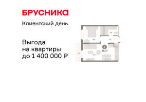 1-к квартира, вторичка, 45м2, 2/15 этаж