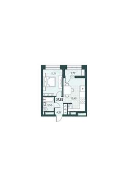 1-к квартира, вторичка, 38м2, 8/12 этаж