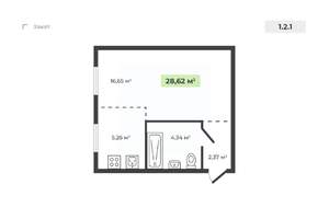 1-к квартира, вторичка, 29м2, 2/4 этаж