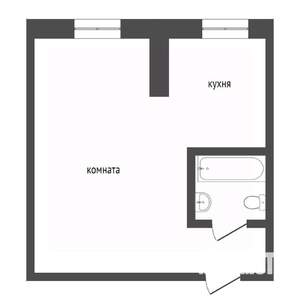 1-к квартира, вторичка, 29м2, 1/2 этаж