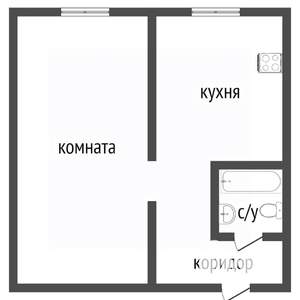 1-к квартира, вторичка, 32м2, 2/5 этаж