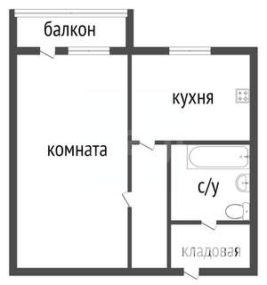 1-к квартира, вторичка, 33м2, 3/9 этаж