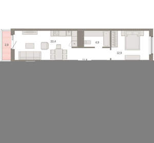 2-к квартира, вторичка, 73м2, 4/15 этаж