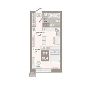 Студия квартира, вторичка, 31м2, 2/9 этаж