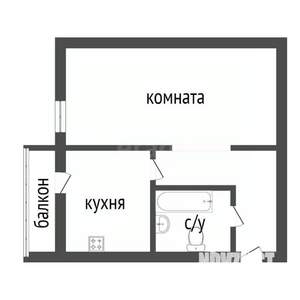 1-к квартира, вторичка, 35м2, 4/5 этаж
