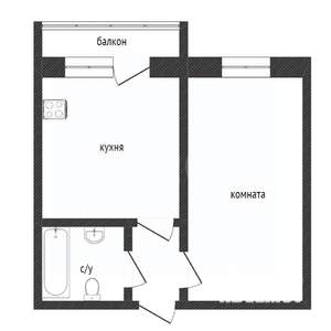 1-к квартира, вторичка, 46м2, 7/14 этаж