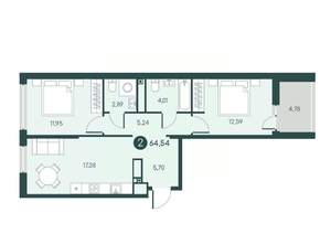 2-к квартира, вторичка, 65м2, 11/12 этаж