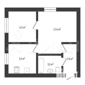 2-к квартира, вторичка, 30м2, 1/9 этаж