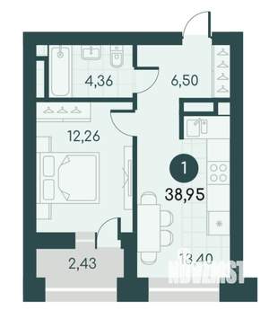 1-к квартира, вторичка, 39м2, 12/12 этаж