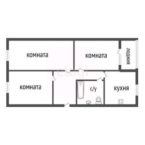 3-к квартира, вторичка, 62м2, 1/5 этаж