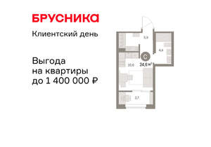 Студия квартира, вторичка, 25м2, 8/15 этаж