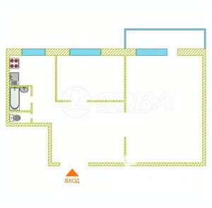 2-к квартира, вторичка, 44м2, 7/9 этаж