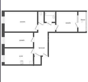 3-к квартира, вторичка, 62м2, 9/10 этаж