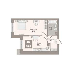 1-к квартира, вторичка, 39м2, 2/9 этаж