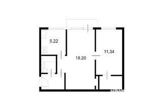 2-к квартира, вторичка, 45м2, 4/5 этаж