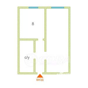 1-к квартира, вторичка, 31м2, 5/5 этаж